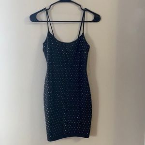 Black dress with rhinestones